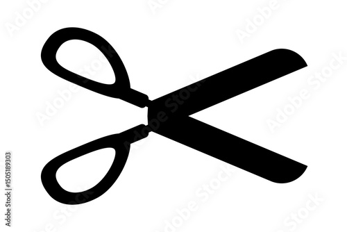Scissors icon. Simple silhouette of open scissors. Scissors logo icon. Stock vector illustration isolated on a white background.