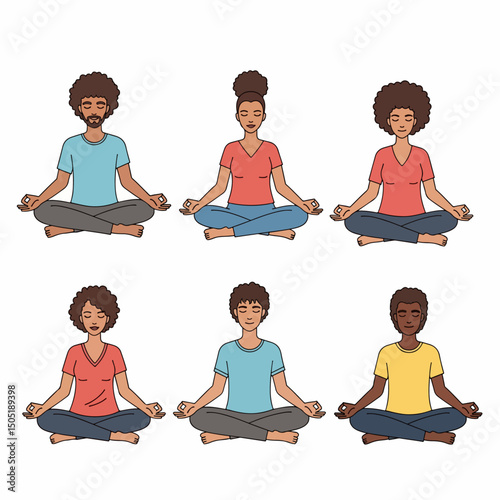 People meditating in lotus position peace zen