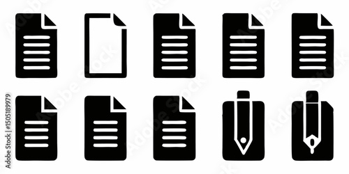 Document with pen icon form symbol isolated design