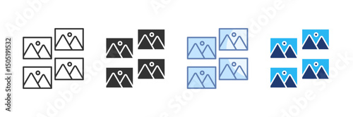 Mood Board Icon Set Multiple Style Collection