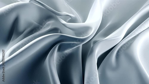 Abstract folds of flowing, silvery fabric with highlights creating a sense of movement and gentle, elegant drapery textures