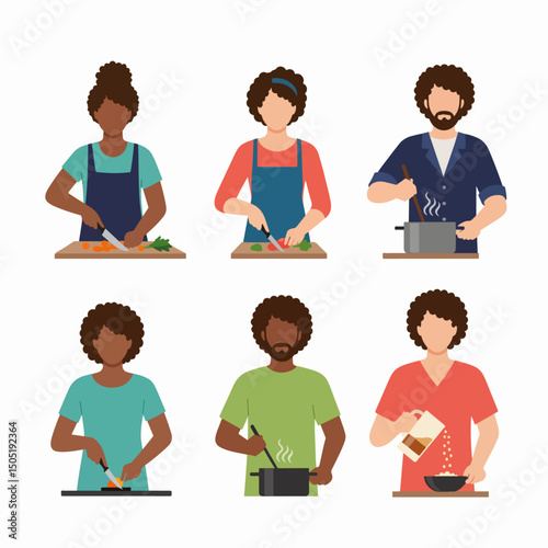 People cooking food meal preparation kitchenware concept
