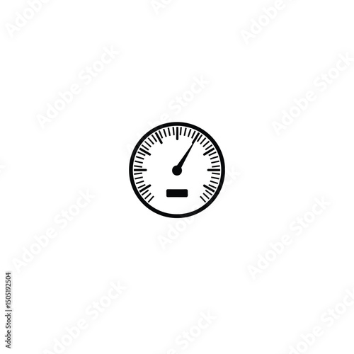 Silhouette of a speedometer gauge, vector style on white background
