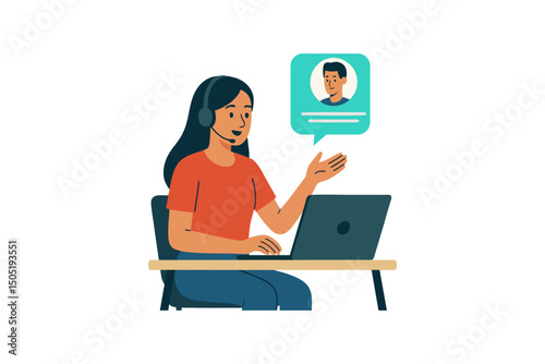People, assistant, customer, representative, consultant for online customer service, virtual assistant work, digital helpdesk consulting, remote communication support, telecommunication service