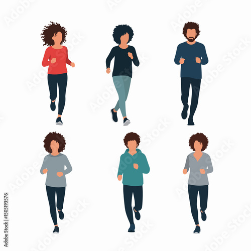 People running jogging athletes exercise fitness routine