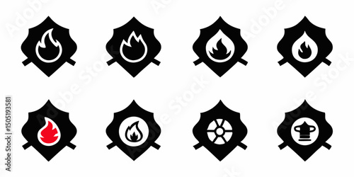 Fire department badge illustration design