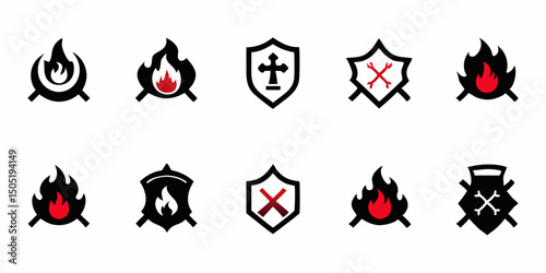 Fire department badge illustration design