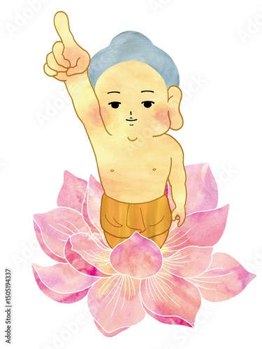かわいい生まれたてのブッダ