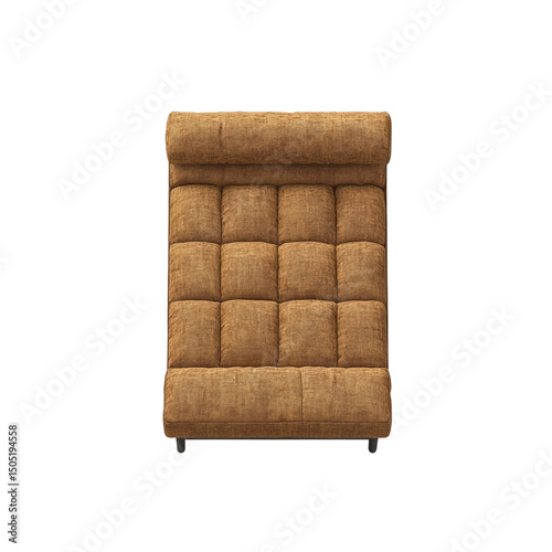 Top View of a Brown Tufted Chaise Lounge