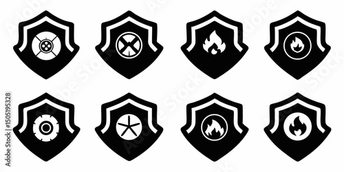 Fire department badge illustration design