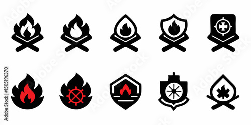 Fire department badge illustration design