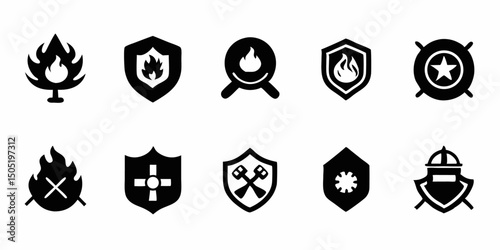 Fire department badge illustration design