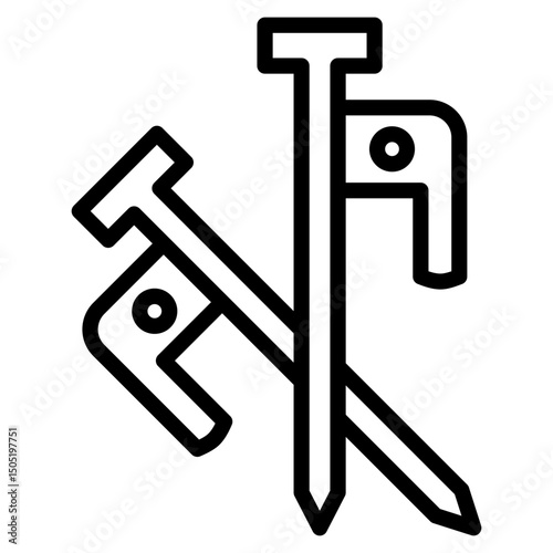 Tent Pegs  Icon Element For Design