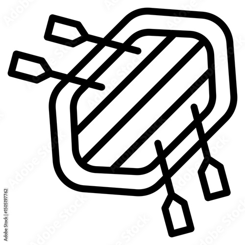 River Raft  Icon Element For Design