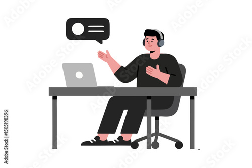 People, laptop, remote, online, digital for virtual assistant work, online helpdesk consulting, customer support representative, digital business communication, remote project collaboration