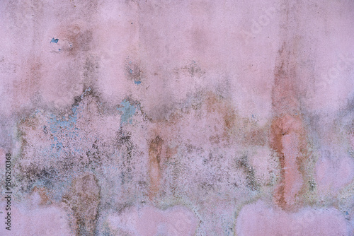 old pink cement rupture moldy wall or top view table ancient red paint to cracked concrete and peeling surface for texture dirty floor background retro backdrop construction to antique dark wallpaper