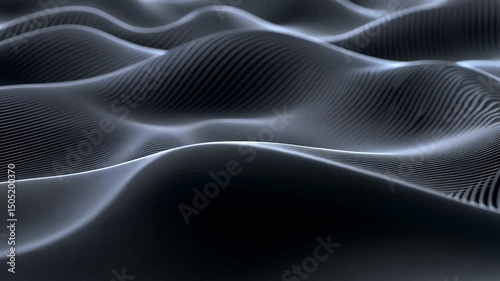 Serpentine Silver Abstract wavy lines create a textured, rippling surface with soft gradients, offering depth and a minimalist aesthetic
