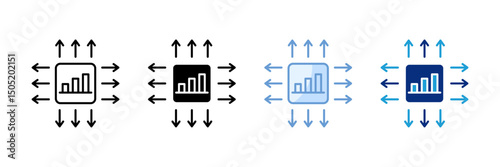 Scalability Icon Set Multiple Style Collection