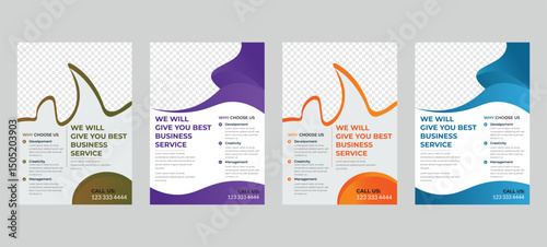  Corporate flyer cover modern layout poster flyer in A4 vector template design clean  creative