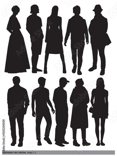 Human scales vector file for presentation on scale 1 : 2