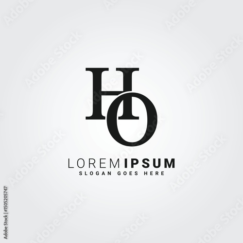 Vector Template for Initial Letter HO Logo - Elegant Monogram Logo for Alphabet H and O