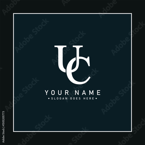 Abstract Letter UC Logo - Initial Monogram Template for Alphabet U and C