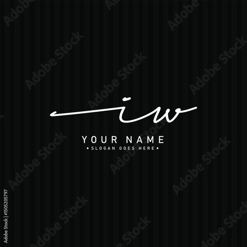 Simple Signature Logo for Alphabet IW - Handwritten Signature for Photography and Fashion Business
