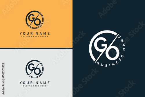 GO Vector Logo Template - Simple Icon for Initial Letter G and O Monogram