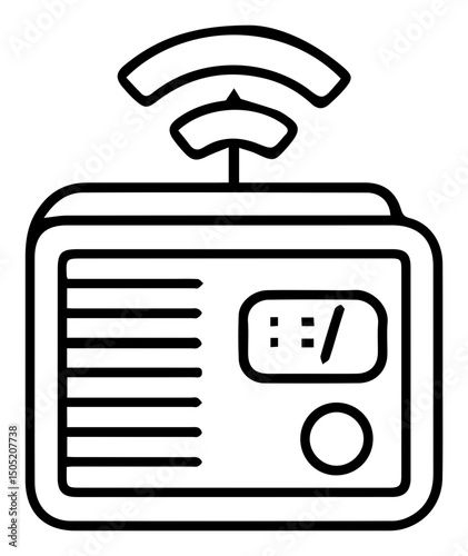 Tuning in to Simplicity: A Minimalist Radio Icon for Classic Entertainment