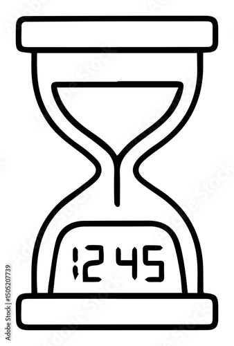 Digital Hourglass: Visualize Time Passing with Precision at 12:45