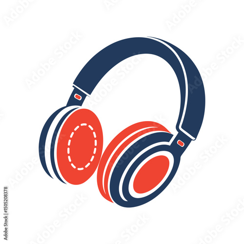 Headphones Vector Illustration, Audio Headphones Vector Art, Music Headphones Graphic