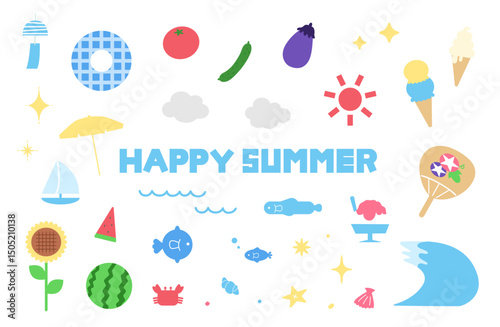 夏のイラスト素材セット