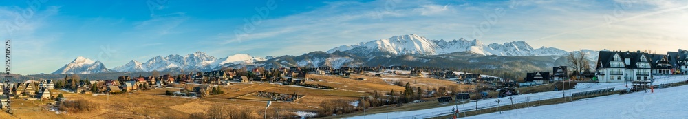 Tatra mountains seen from Murzasichle village in Poland