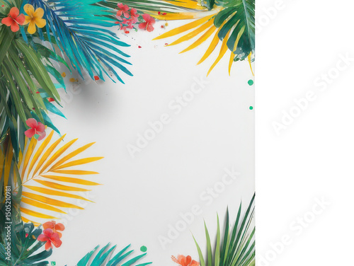 Summer-Themed Festival Poster Mockup Transparent Background