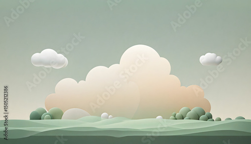 landscape with clouds , serene_abstract_background