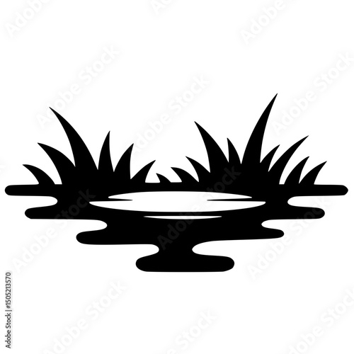 Silhouette of a puddle