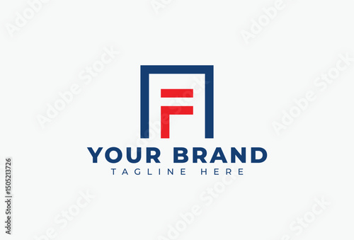 Initial F letter logo. Square design for company and business branding identity