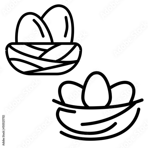 vector illustration of nest bird