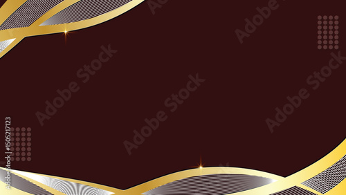 Luxury Premium Corporate Abstract Design. Wave Grand Celebration Design for Event and Birthday. dark Red background white line stripe and gold stripe