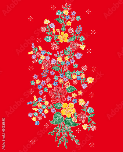 Nyonya Batik Sarong Hibiscus Pattern