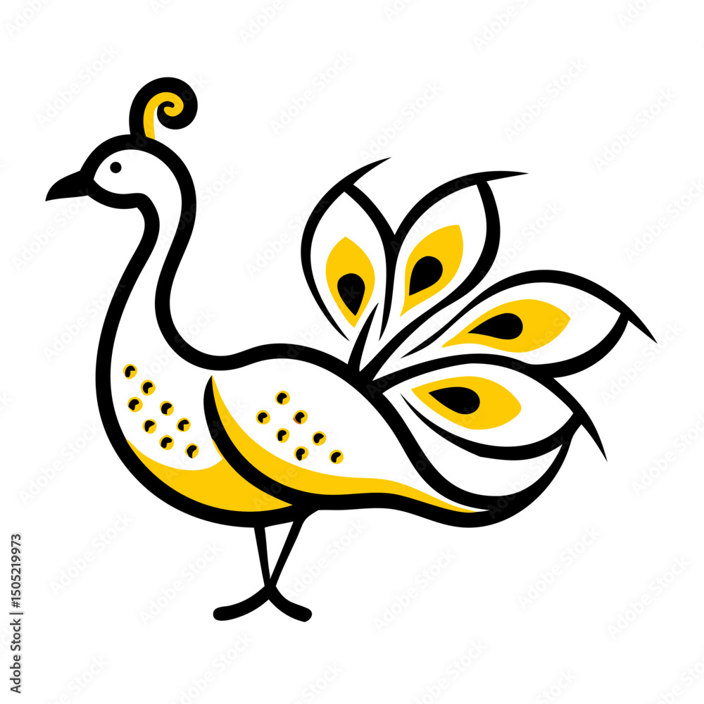 Fototapeta premium Beautiful Peacock Graphic – Decorative Vector Bird Artwork