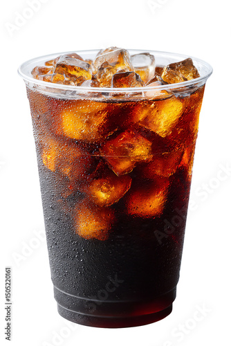Coke or iced long black in a disposable cup