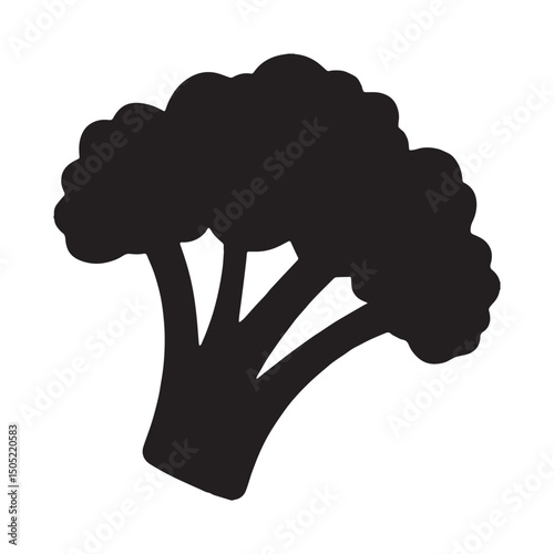 Broccoli style vector illustration Silhouette White background