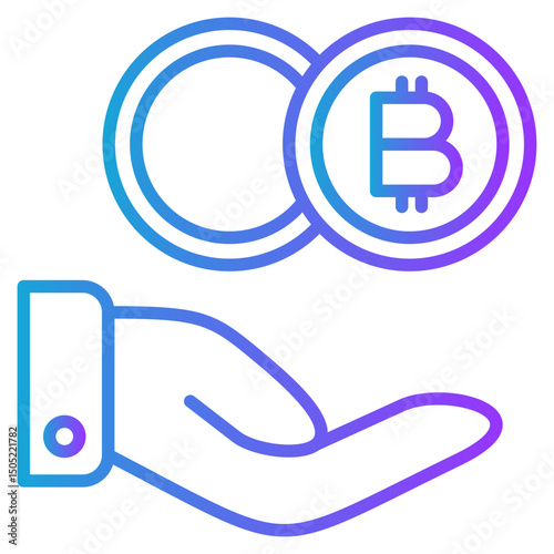Crypto Currency gradient color icon