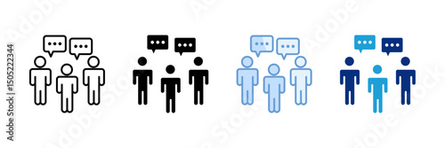 Public Relations Icon Set Multiple Style Collection
