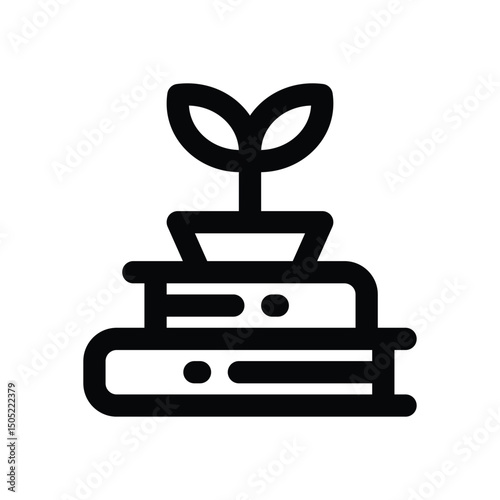 education growth line icon. Clean and minimalist vector icon for websites, mobile apps, presentations, and logos. Fully scalable and customizable for any project.