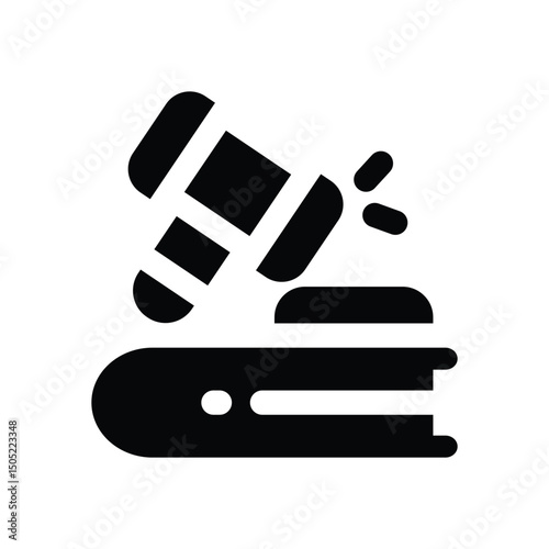 law factually glyph icon. Strong and solid vector icon for websites, mobile interfaces, presentations, and visual branding. High quality and easy to edit.