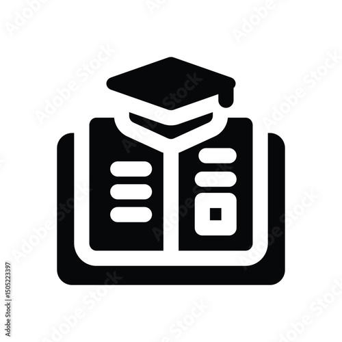 academic glyph icon. Strong and solid vector icon for websites, mobile interfaces, presentations, and visual branding. High quality and easy to edit.
