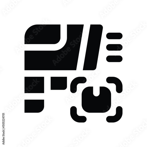 barcode scanner glyph icon. Strong and solid vector icon for websites, mobile interfaces, presentations, and visual branding. High quality and easy to edit.