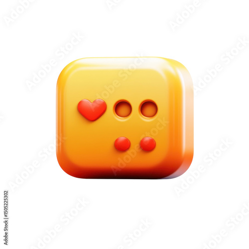Sending love and starting a conversation expressed with a glossy vibrant on transparent background